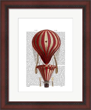 Framed Tiered Hot Air Balloon Print Red Print
