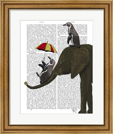Framed Elephant and Penguin Print