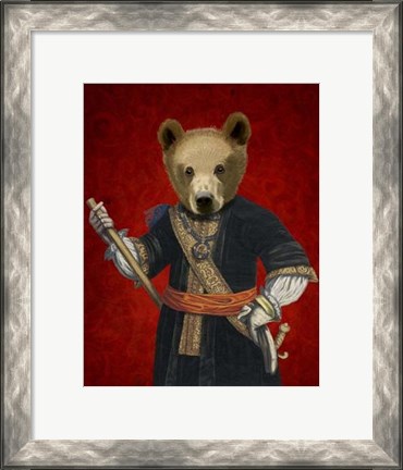 Framed Bear in Blue Robes Print