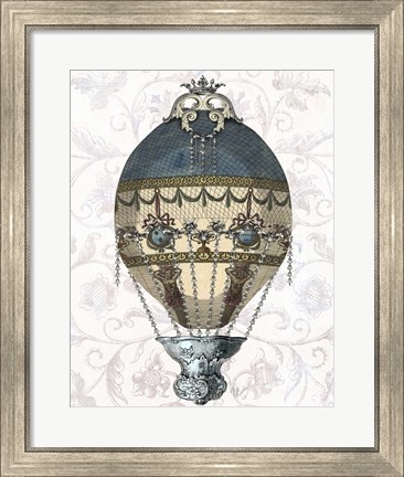 Framed Baroque Balloon Blue &amp; Cream Print