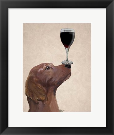 Framed Red Setter Dog Au Vin Print