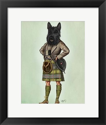 Framed Scottish Terrier in Kilt Print