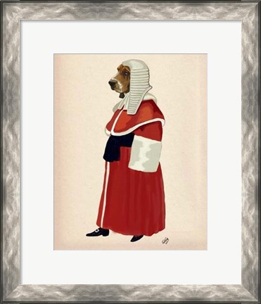 Framed Basset Hound Judge Full II Print