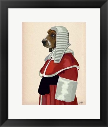 Framed Basset Hound Judge Portrait II Print