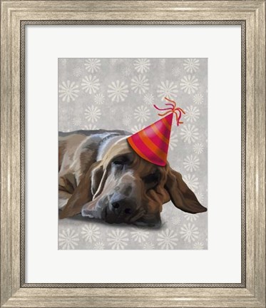 Framed Bloodhound After the Party Print