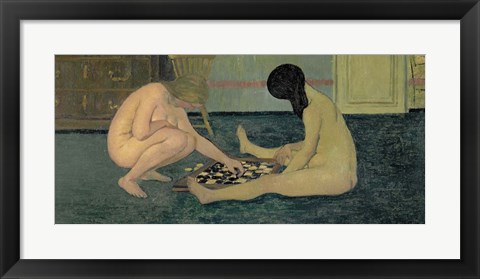 Framed Nude Women Playing at Draughts, 1897 Print