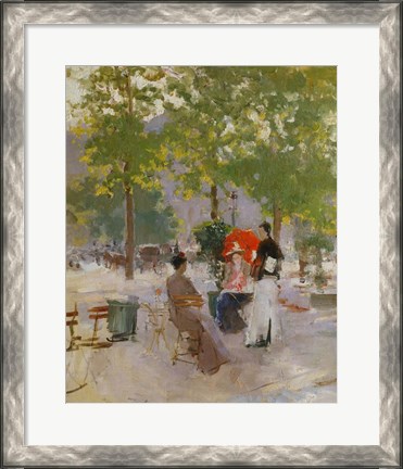 Framed Open-air Parisian Cafe Print