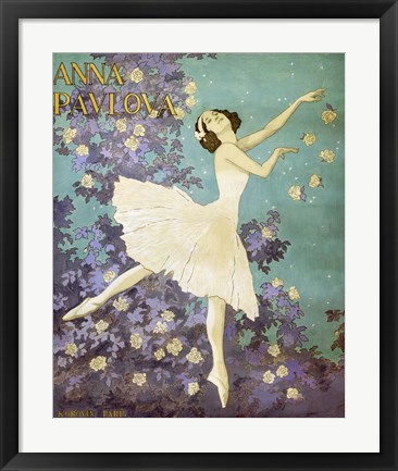Framed Design for a Poster of Anna Pavlova Gouache Print