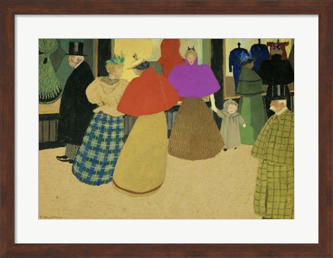 Framed Les Passants Street Scene, 1895 Print