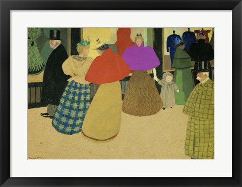 Framed Les Passants Street Scene, 1895 Print