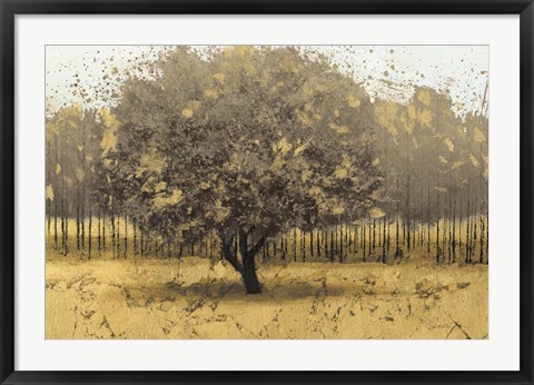Framed Golden Trees I Taupe Print