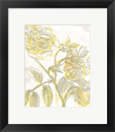 Framed Belle Fleur Yellow I Crop Print