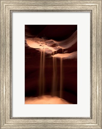 Framed Sand Flowing in Antelope Canyon, Arizona Print