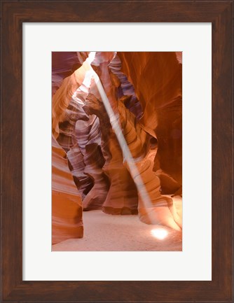 Framed Sunbeam Illuminates Upper Antelope Canyon Print