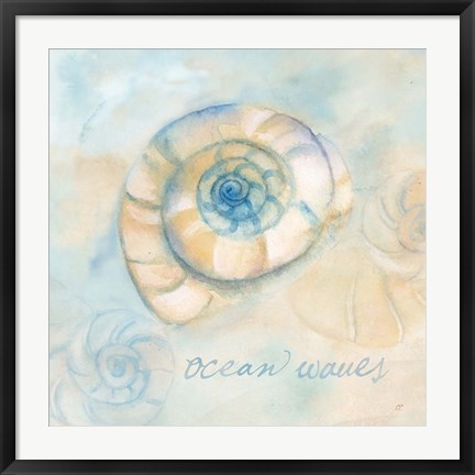 Framed Watercolor Shell Sentiments III Print