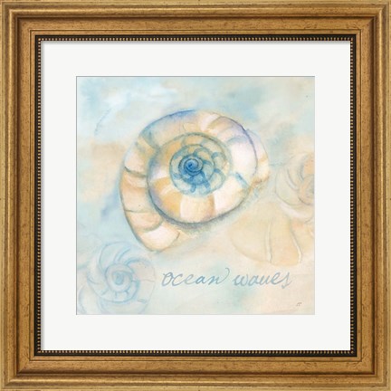 Framed Watercolor Shell Sentiments III Print