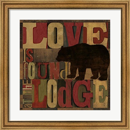 Framed At the Lodge Printer Blocks II Print