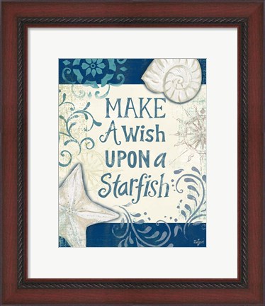 Framed Navy Blue Spa Sentiments I Print