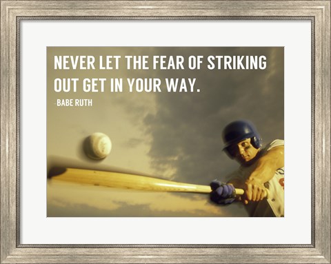 Framed Fear of Striking Out -Babe Ruth Print