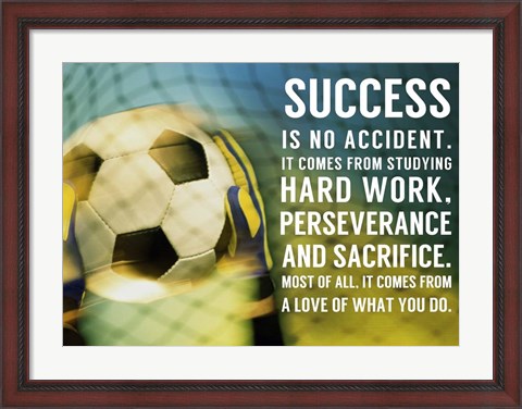 Framed Success Soccer Quote Print
