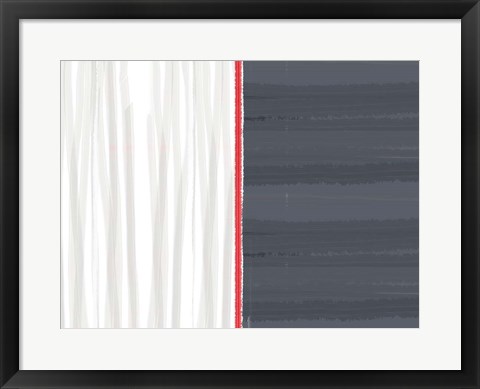 Framed White And Gray Print