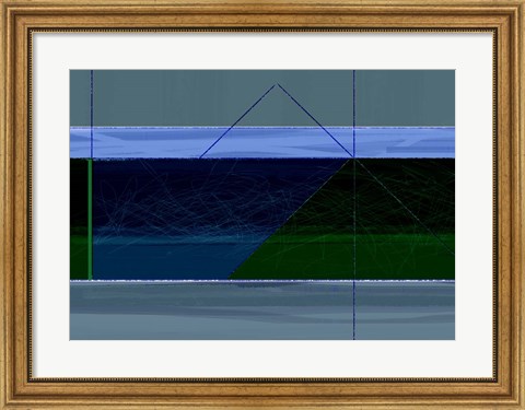 Framed Blue And Green Print