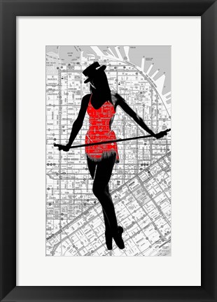Framed Map And Dance Print