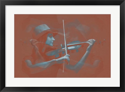 Framed Violinist Brown Print