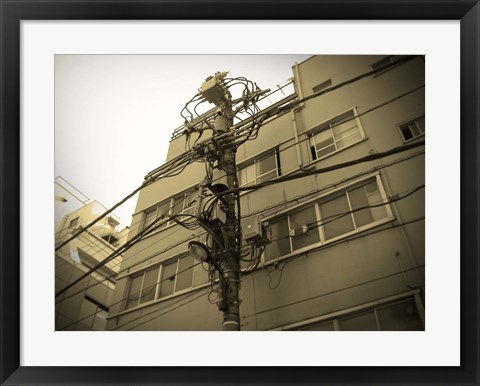 Framed Tokyo City Electric Pole Print