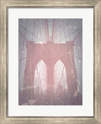 Framed Brooklyn Bridge Red Print