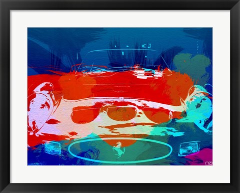 Framed Ferrari 250 GTO Watercolor Print