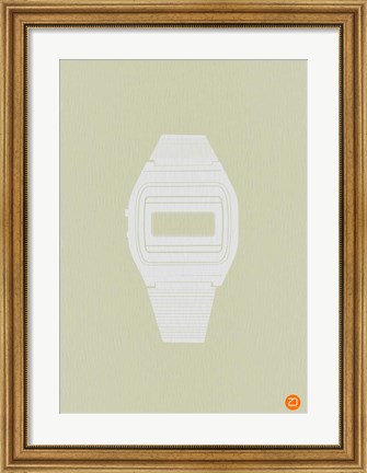 Framed White Electronic Watch Print
