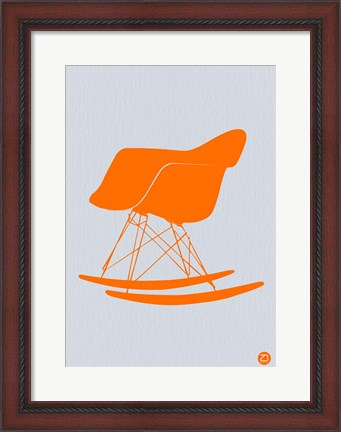 Framed Orange Eames Rocking Chair Print