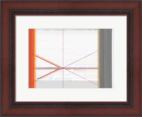 Framed Abstract Orange and White Print