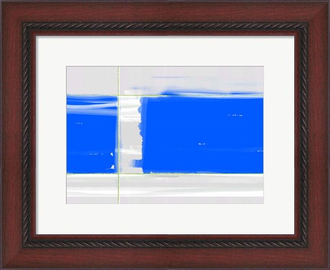 Framed Abstract Blue Print