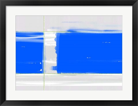 Framed Abstract Blue Print