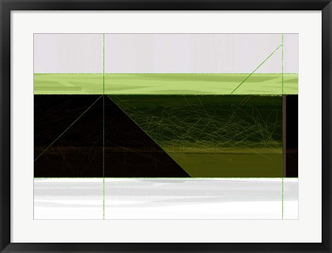 Framed Abstract Green Geometric Print