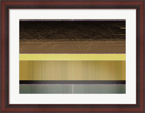 Framed Abstract Yellow and Brown Parallels Print