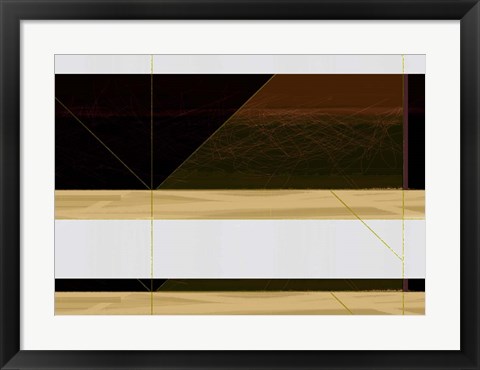 Framed Abstract  Brown and White Print