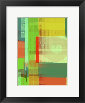 Framed Green and Brown Abstract 3 Print