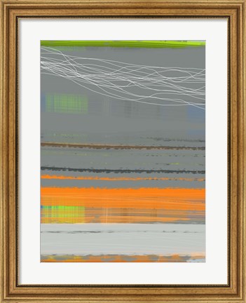 Framed Abstract Orange Stripe1 Print
