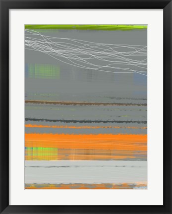 Framed Abstract Orange Stripe1 Print