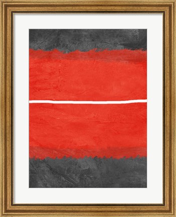 Framed Grey and Red Abstract 2 Print