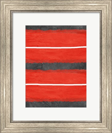 Framed Grey and Red Abstract 3 Print
