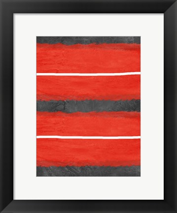 Framed Grey and Red Abstract 3 Print