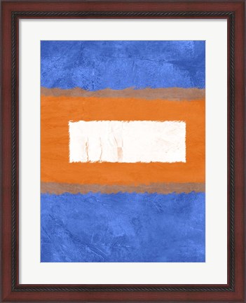 Framed Blue and Orange Abstract Theme 1 Print