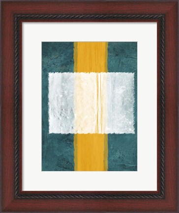 Framed Green and Yellow Abstract Theme 3 Print