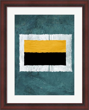 Framed Green and Yellow Abstract Theme 5 Print