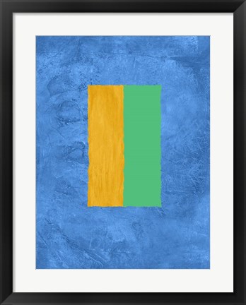 Framed Blue and Square Theme 2 Print