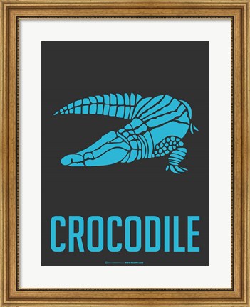 Framed Crocodile Blue Print
